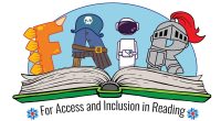 The beautiful logo for FAIR Fund Chicago. It shows the word FAIR spelled out in an orange dinosaur shaped like an F, a pirate shaped like an A, an astronaut shaped like a lowercase I, and a knight shaped like an R.